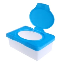 Сухой Влажной Ткани бумажный чехол детские салфетки коробка для хранения салфеток пластиковый держатель Контейнер синий