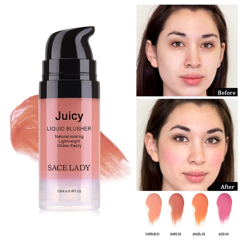 1PC Professional Makeup Liquid Blush Face Rouge Make Up Natural Cheek Blusher Long Lasting Cosmetics 4 Colors 1PC Professional Makeup Liquid Blush Face Rouge Make Up Natural Cheek Blusher Long Lasting Cosmetics 4 Colors