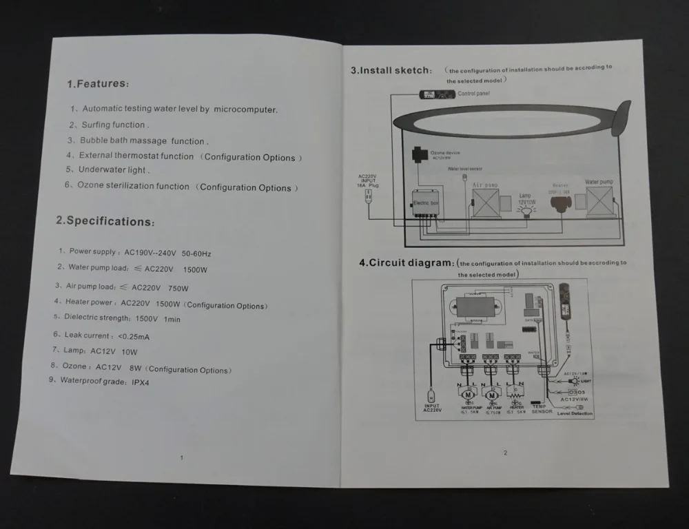 220 V/110 V гидромассажный контроллер овальной клавиатуры, система управления Массажной Ванной GD-371B