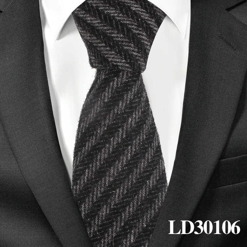 Новые шерстяные узкие галстуки, шерстяной галстук для мужчин, костюмы для мужчин, клетчатый полосатый галстук для шеи, галстуки для бизнеса, 7 см ширина, галстуки для жениха - Цвет: LD30106