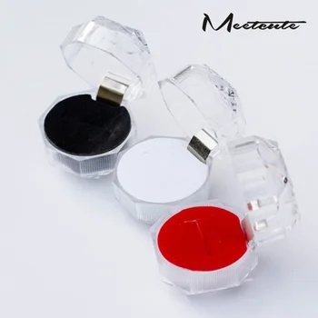 

Meetcute 2017 New Design Transparent Earring Ring Diaplay Carrying Box Case Holder 3 Color Ring Pillow Available