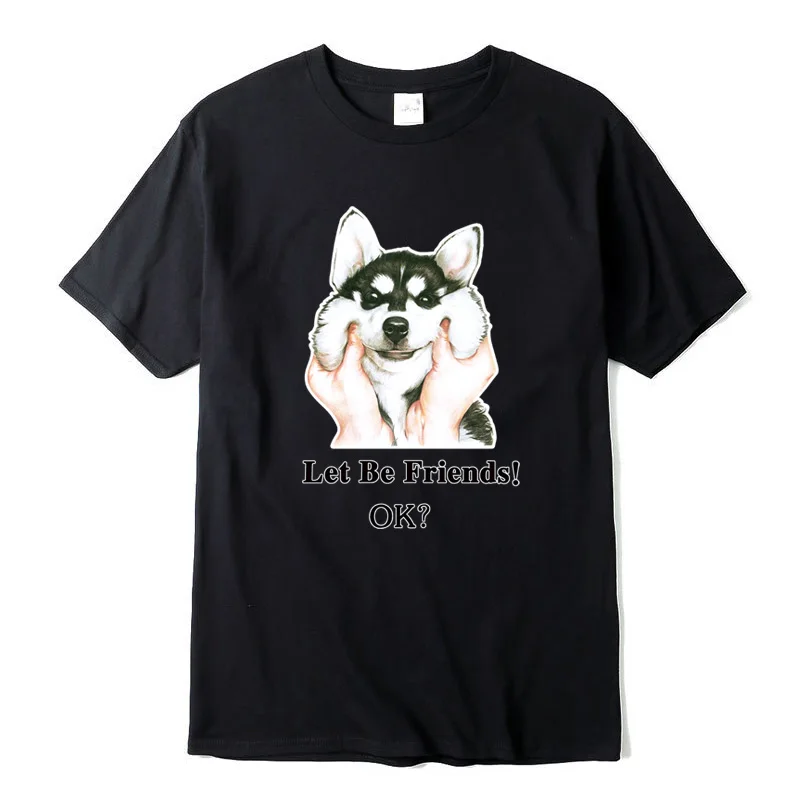 

100% cotton casual short sleeve Funny t shirts Siberian Husky printing men tshirt casual men tshirt cool t-shirt male tee shirts