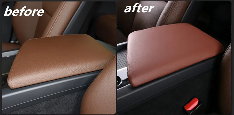 Leather Car Armrest Storage Console Box Top Mat Liner Pad Cover Cushion Black
