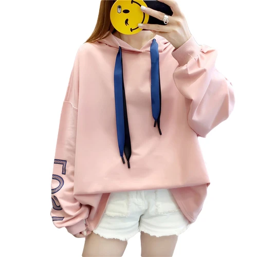 

2018 Autumn High Quality Hoodies Sweatshirts Women Preppy Style Loose Thin Hooded Pullovers Female Plus Size Sudaderas Mujer