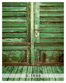 

Green Vintage Rustic Old Door Wood Backgrounds Vinyl cloth High quality Computer print children kids photo backdrop