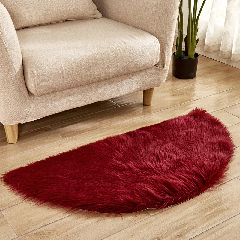 Rug Carpet Imitation Australian Wool European Door Mat Floor Semi-circular Sofa Living Room Bedside Carpet