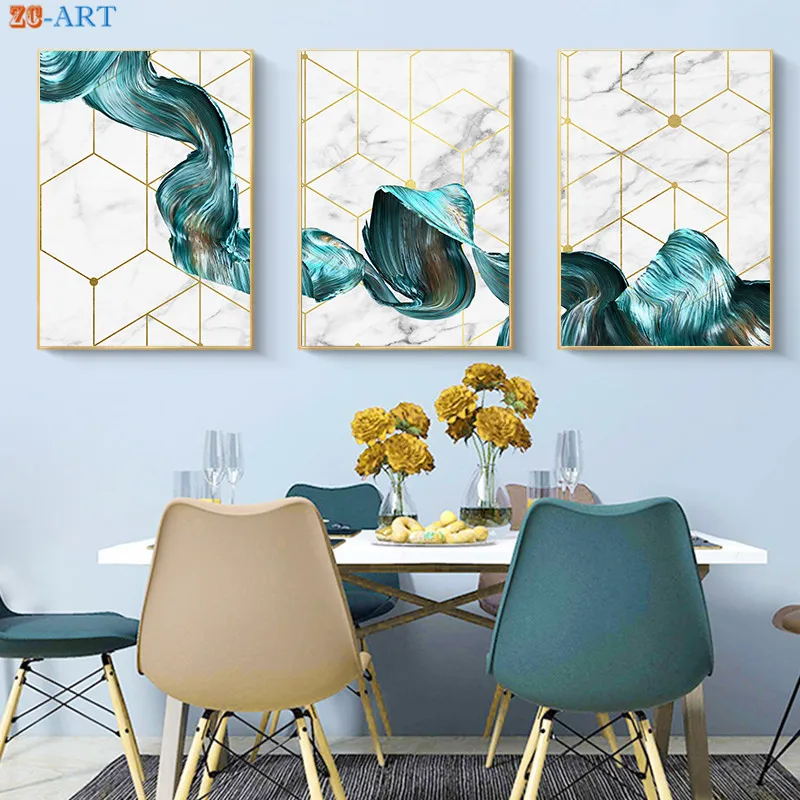 Arte De Pared Moderno Lienzo Ligero De Lujo Pintura De Marmol