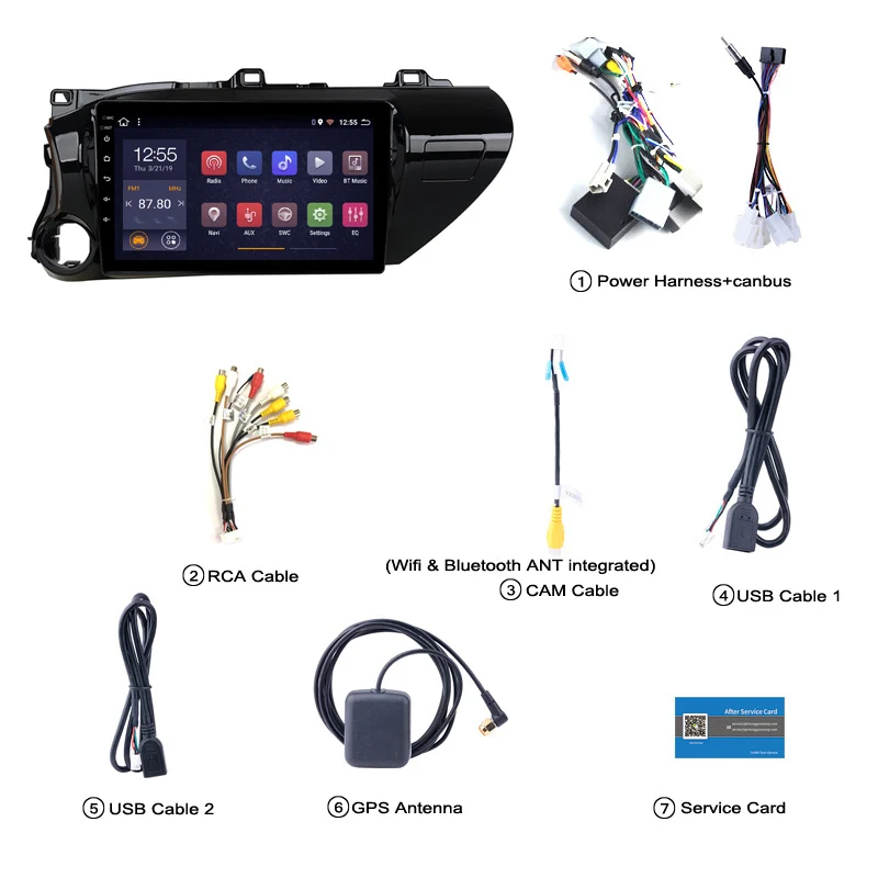 Excellent 2G RAM 32G ROM 10.1 inch Android 8.1 car gps navigation stereo multimedia player for Toyota Hilux 2016-2018 5