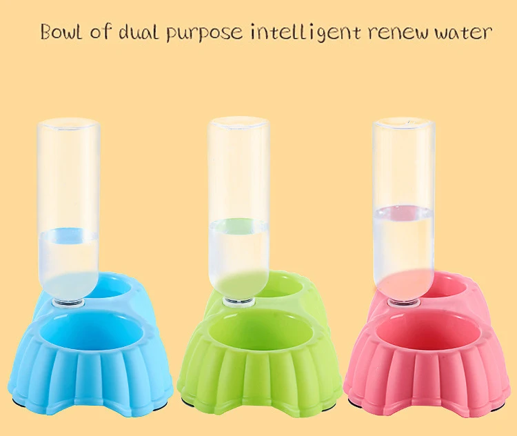 Cute Pumpkin Shape Pet Feeder Plastic Dual Port Automatic Water Drinking Pet Bowl Food Feeder For Cats Dogs Puppy Without Bottle (2)