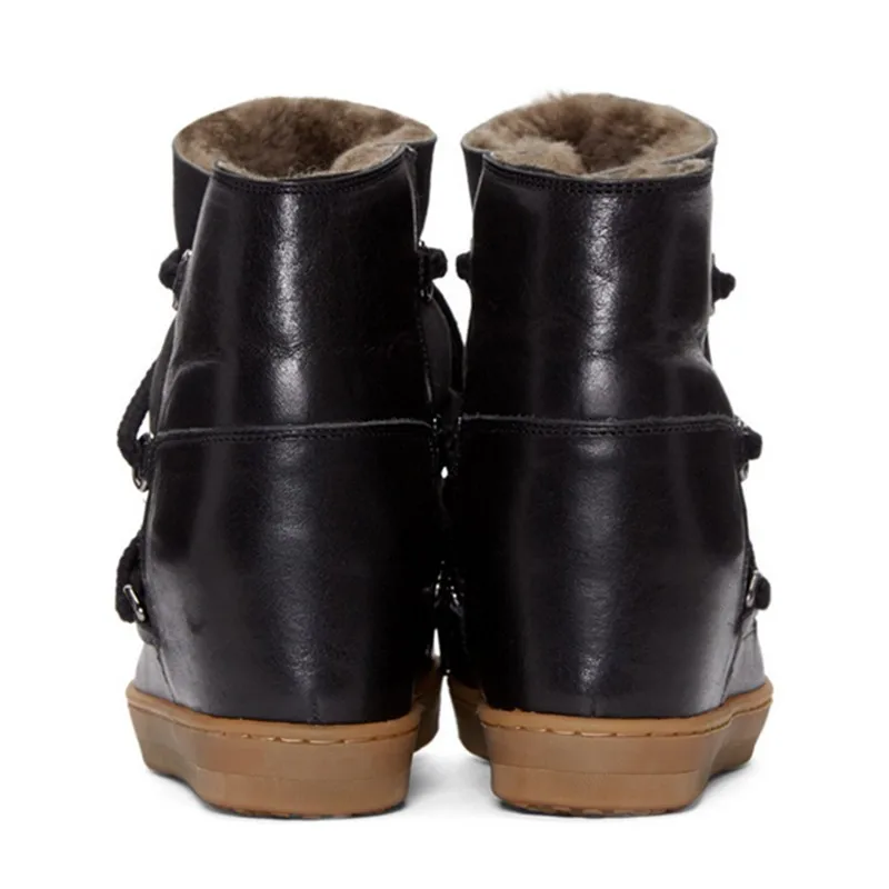 Bota feminina/плюшевые женские ботильоны на шнуровке; обувь в стиле панк; непромокаемые сапоги, визуально увеличивающие рост; цвет черный, коричневый; ковбойские ботинки для женщин; коллекция года