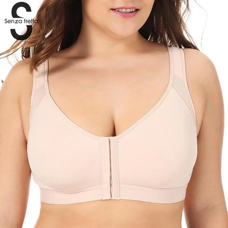 New Sexy Women Bra Full Coverage Front Closure Back Support Posture Bra Plus Size Comfortable Seamless Bra Women Bra NYB9636