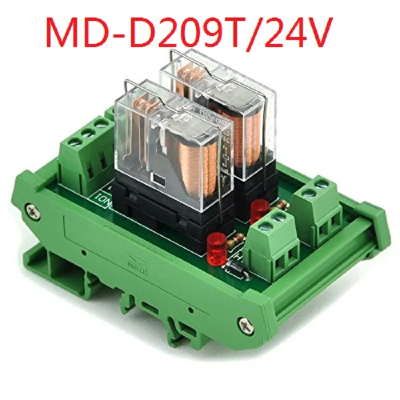 

Electronics-Salon DIN Rail Mount AC/DC 24V Control 2 SPDT 16Amp Pluggable Power Relay Module, G2R-1-E