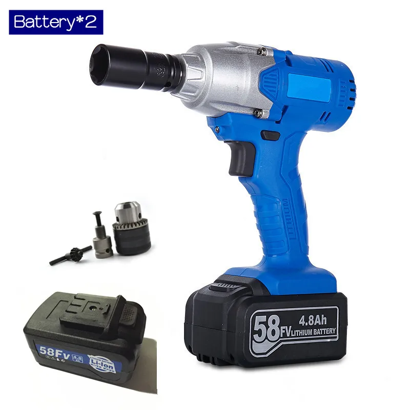 1/2'' 280N.m 58v Rechargeable Electric Impact wrench lithium battey Wrench Car Tyre Wheel Cordless Drill Extra battery |