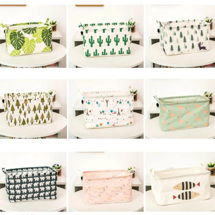 

New Waterproof Desk Storage Box Foldable Clothes Storage Basket Cosmetic Case Organiser Kids Toys Storage Bucket AU1074