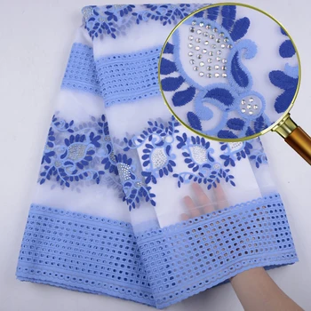 

High Quality Milk Silk Lace Fabric With Stones Embroidery Nigerian Women Wedding French Tulle Lace Dress With Rhinestones 1545B