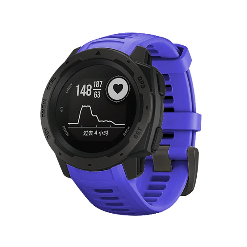 22 мм спортивные часы силиконовый браслет ремешок для Garmin Instinct - Цвет: Синий