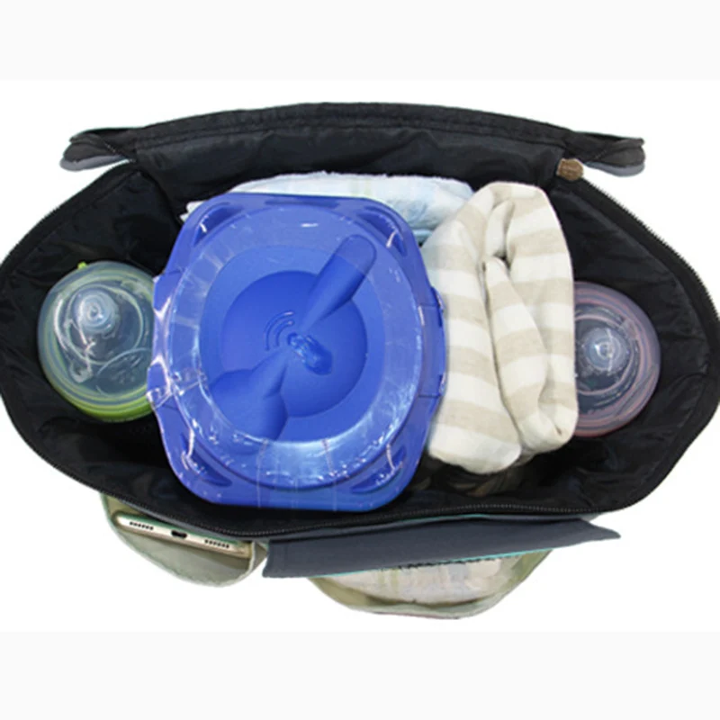 Baby Stroller Bag Multifunction Oxford Mummy Nappy Bags Large Capacity Organizer Milk Bottle Warmer Easy Install Bags BB6042 (8)