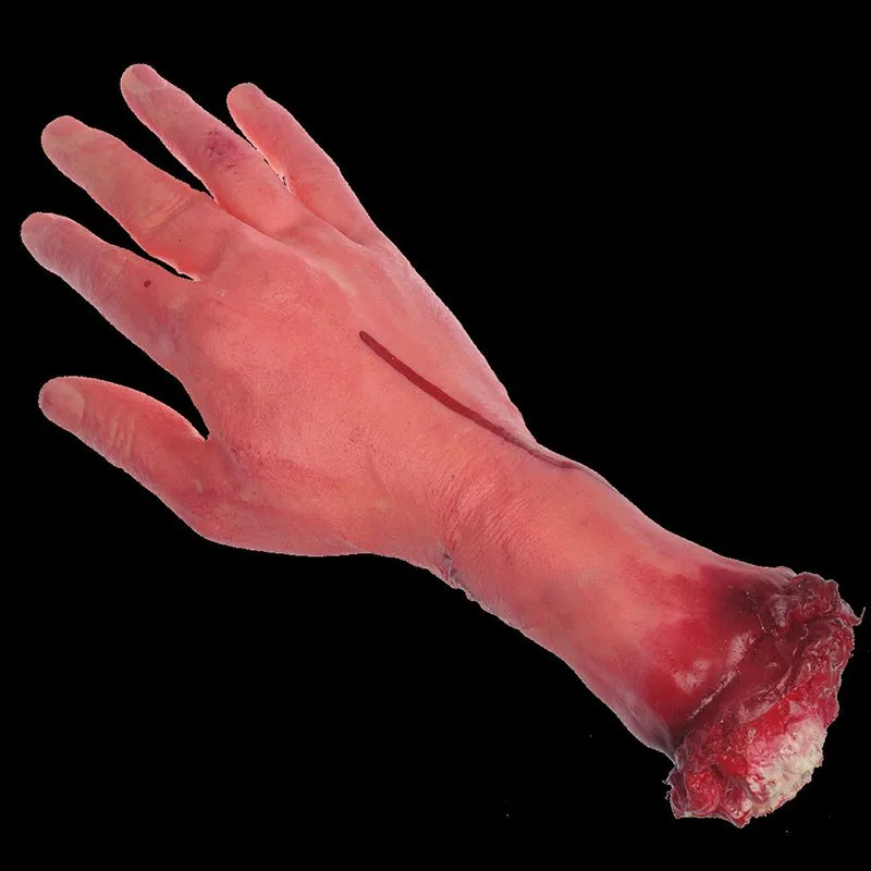 12.2inch Scary Latex Lifesize Human Broken Medium Arm Hand Halloween Props Haunted House Halloween Decoration Bloody Body Part (3)