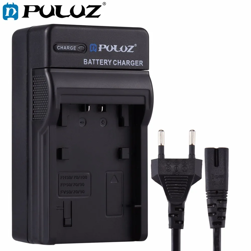 PULUZ EU Plug Battery Charger w/h Cable For Sony NP FH50/70/100 NP FP50