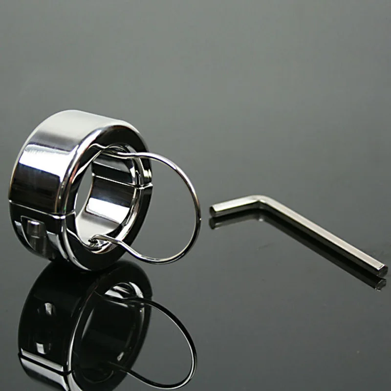 Male Chastity Device Stainless Steel Penis Pendant Scrotum Stretcher 