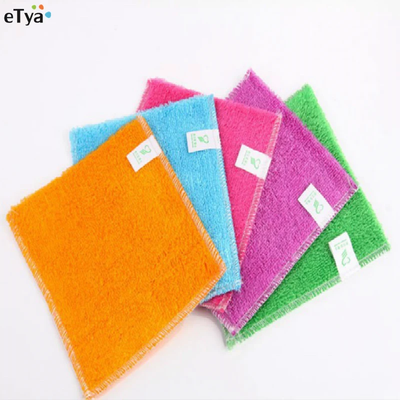 

1PC Magic Anti-grease Dish Cloths Scouring Pad Bamboo Fiber Washing Towel Kitchen Cleaning Wiping Rag