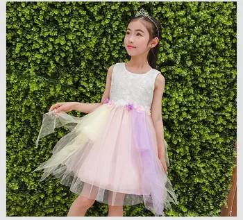 

Korean Girl Lace Dress Big Children's Princess Dresses Tutu Vest Dress Children's Clothing 5-12 Years