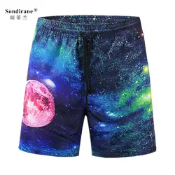 Sondirane 2018 Новая мода Для мужчин Костюмы 3D печати Звездное черная дыра в пространстве узор шорты летние быстросохнущая Для мужчин Пляжные