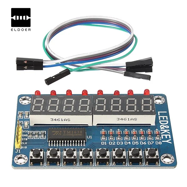 

New Electronic Liquid Crystal DisplayTM1638 Chip Key Display Module 8 Bits Digital LED Tube For AVR Chips Circuit Board Modules