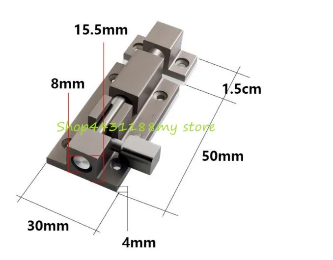 1set 2Inch Aluminum Alloy Professional Lock Sliding Window Door Catch Lock Bolt Latch Barrel Gate Safety Hardware with screws