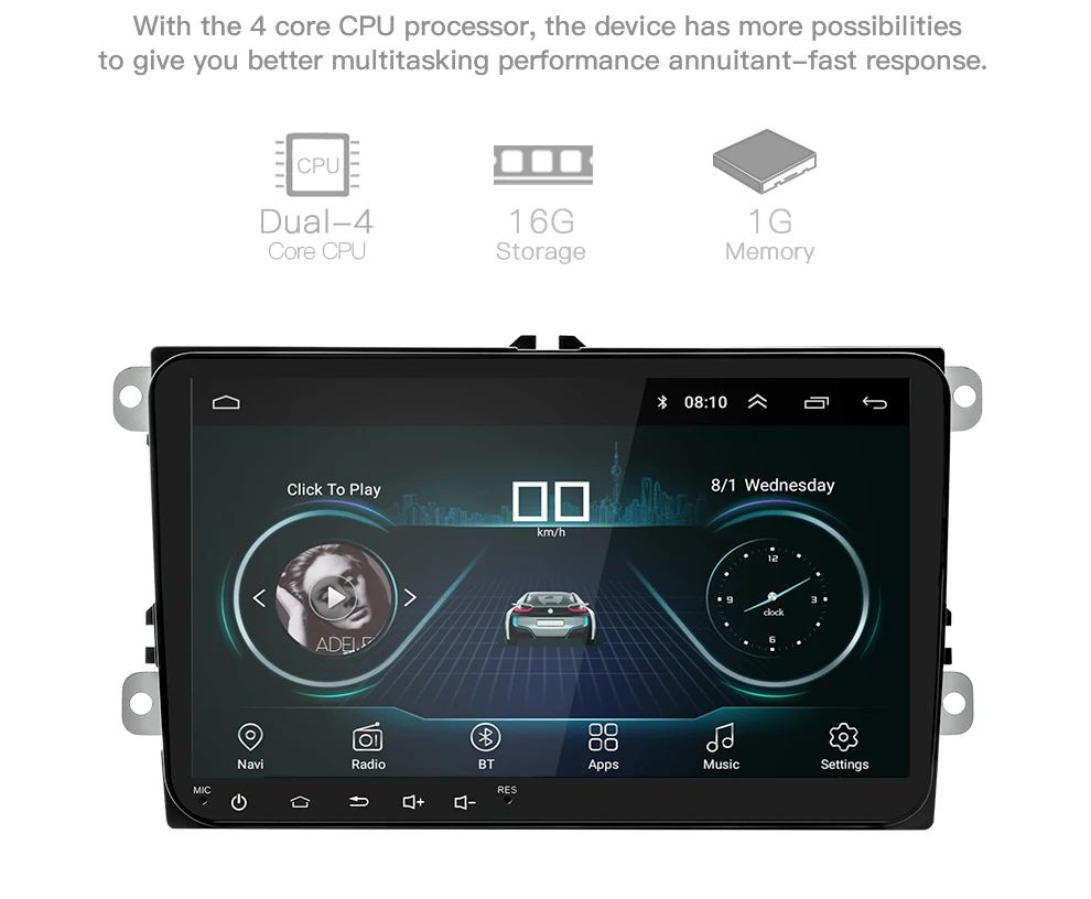 Excellent 2 Din Android 8.1 Car Multimedia For Amarok Volksagen VW Passat B6 golf 56 Skoda Octavia 2 Superb 2 Seat Leon Navigation 2+16G 6