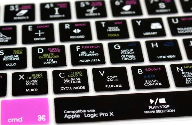 XSKN Logic Pro X Shortcuts Keyboard Cover For MacBook Air/Pro 13" & 15" (Pre-2016 Models)
