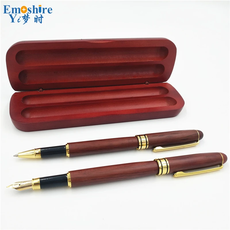 Emoshire Mahogany pen set mahogany signature pen two wooden pen box custom to send colleagues (11)