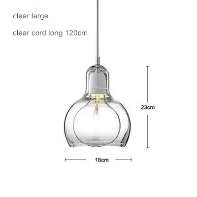 Современный стеклянный подвесной светильник s, скандинавские лампы, подвесные лампы, светодиодный светильник, Светильники для гостиной, кухни, люстра, настольная лампа - Цвет корпуса: large clear