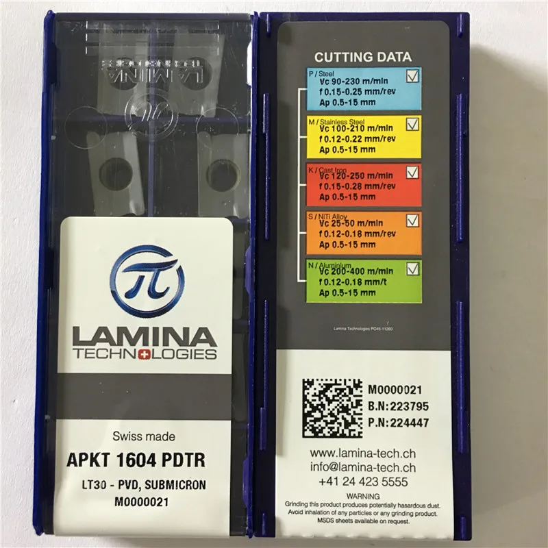 

APKT1604PDTR LT30 Original LAMINA CNC blade carbide insert lathe tool 10pcs/lot FREE SHIPPING