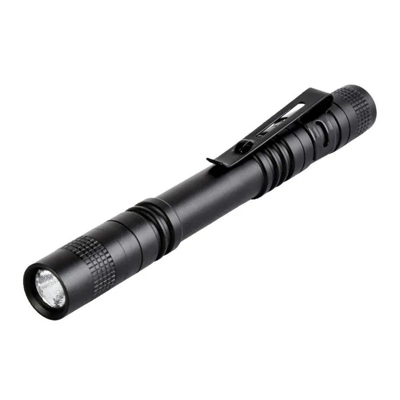 

1 Model 250LM Pen Light Mini Portable Small Penholder Led Flashlight Night Walking lighting Car Maintenance work Torch Aluminum