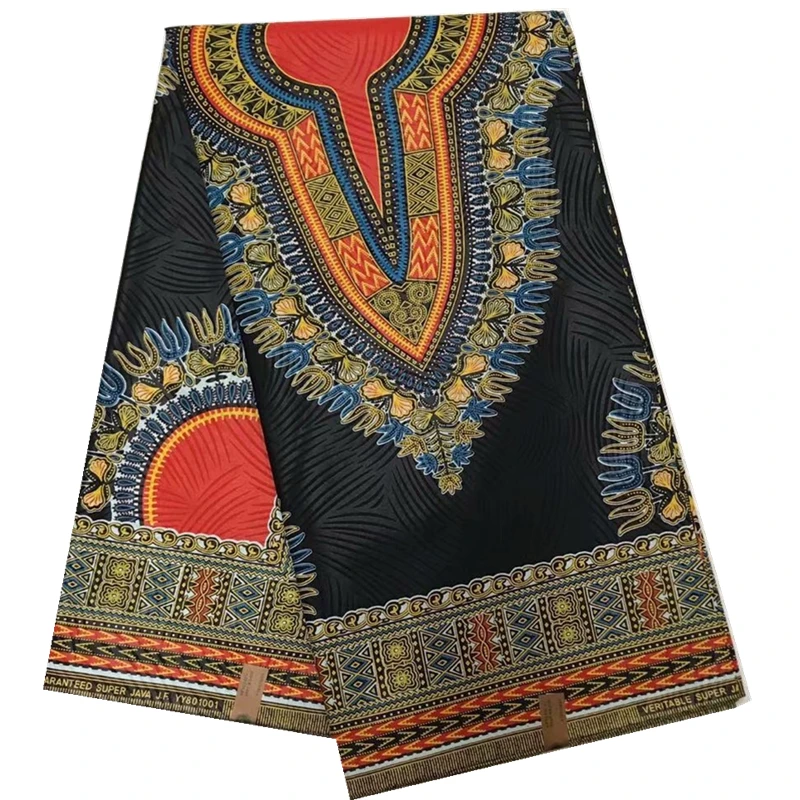 

black african dashiki fabric 2018 latest african wax print fabric 100% cotton material women Loincloth 6ayrds/lot