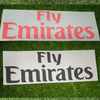 

Black And Red Fly Emirates Badge Sponsor Patch Soccer Badge Heat Transfer Patch