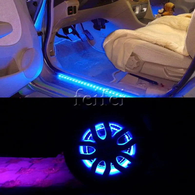 High Power Car Motor Flexible LED Light Strip Waterproof 30CM 12V Red 4PCs