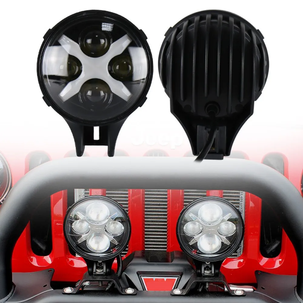 

Fuleem 2PCS 6inch 60W Round White LED Spot Light 10W DRL Turn Signal LED Work Light Bar 12v 24v Waterproof