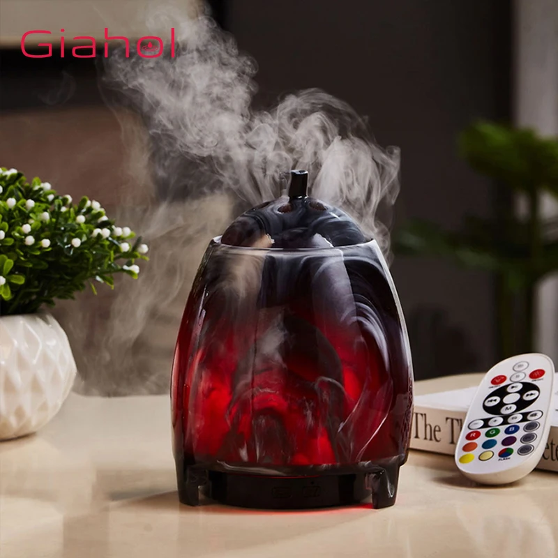 

Ink Incense Burner Aroma Oil Diffuser Essential Aromatherapy LED Night Light Change Cool Mist Maker Ultrasonic Air Humidifier