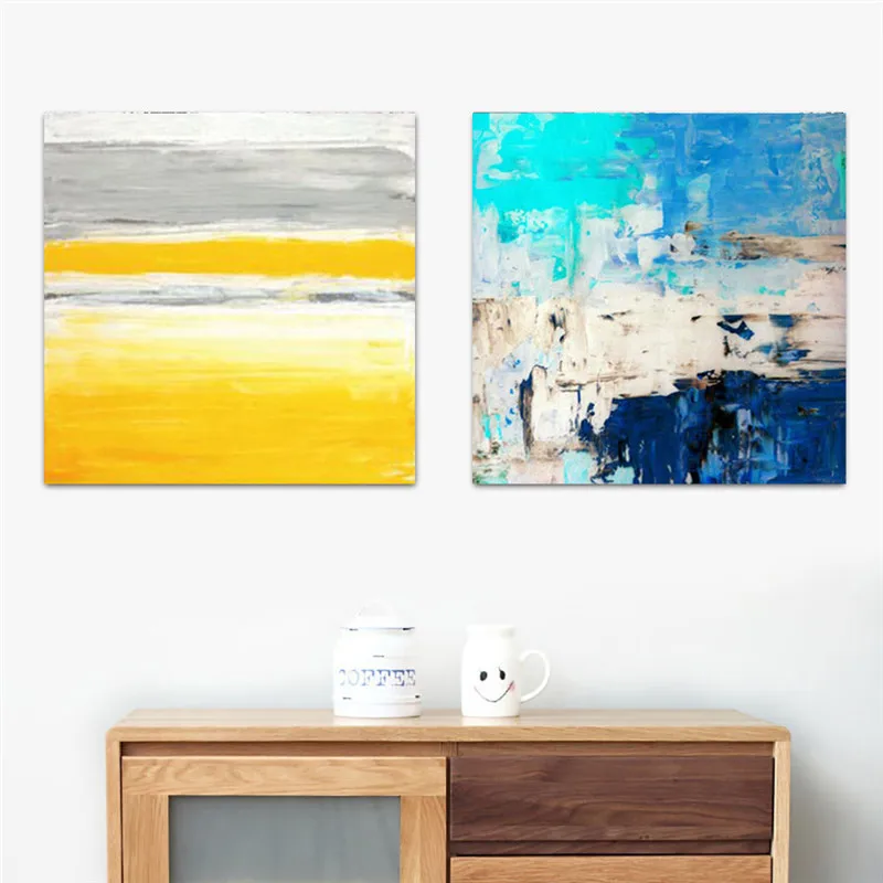HAOCHU Abstract Canvas Painting Color Striped Picture Nordic Modern Home Decor Wall Art Poster Sofa Office Hotel Corridor Supply