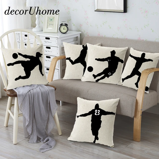 DecorUhome Nordic Sport Lino Coperture per Cuscini Giocare a Calcio Fodere per C DecorUhome Nordic Sport Lino Coperture per Cuscini Giocare a Calcio Fodere per C