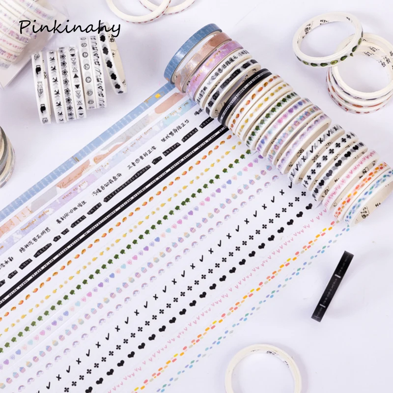 

Happy photo studio series slim Gilding washi tape set Split line masking tapes decoration Stickers Kawaii Stationery YZ029