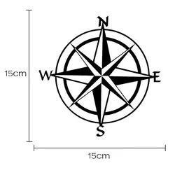 Dewtreetali Новое поступление 15 см * 15 см стайлинга автомобилей черный, белый цвет компас путешествия Wanderlust направлении NSWE наклейки