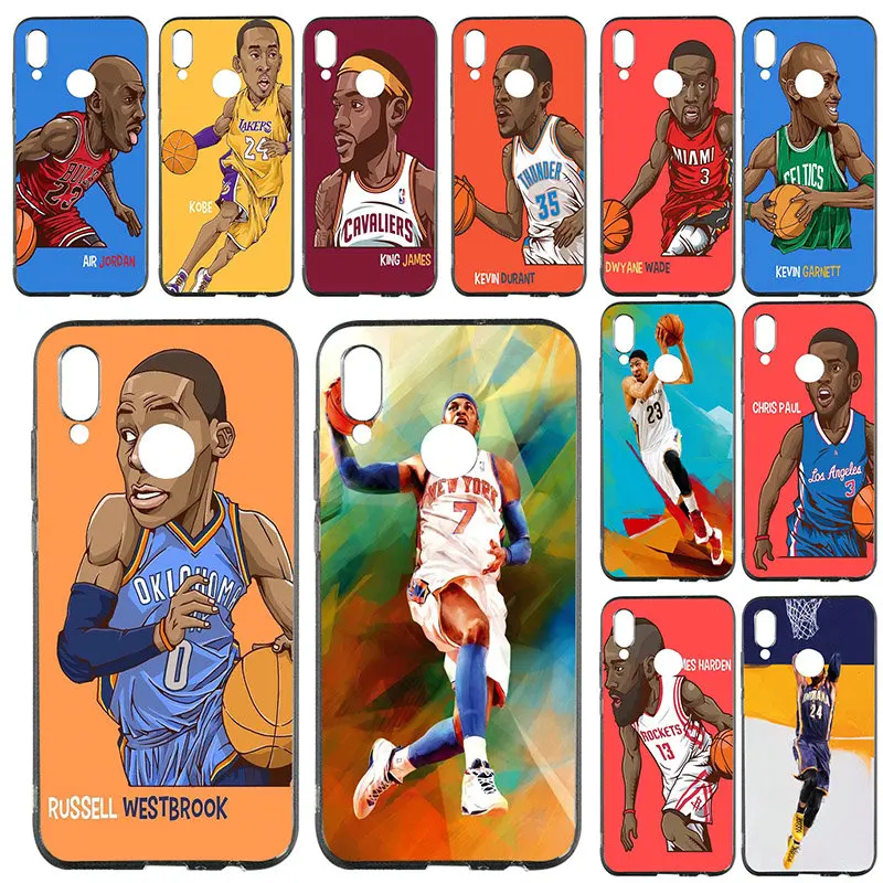 

Soft TPU Silicon Phone Cases Cover for Huawei P8 P9 P10 P20 P30 Mate 10 Pro Honor 7A 8X 9 10 Lite 2017 Cartoon Basketball Star