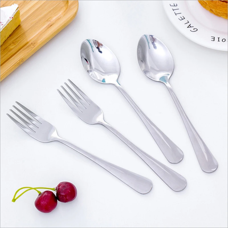 2pcs/set Stainless Steel Long Handled Fork Dinnerware Sets Dinner Fruit