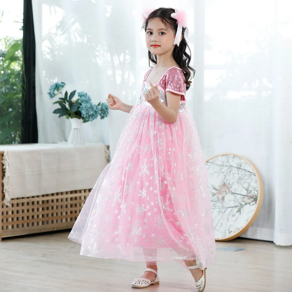 New Kids Frozen Dresses For Girls Elsa Anna Gowns Infant Princess Vestido Child Long Party Dress Carnival Costume Jurken Frocks