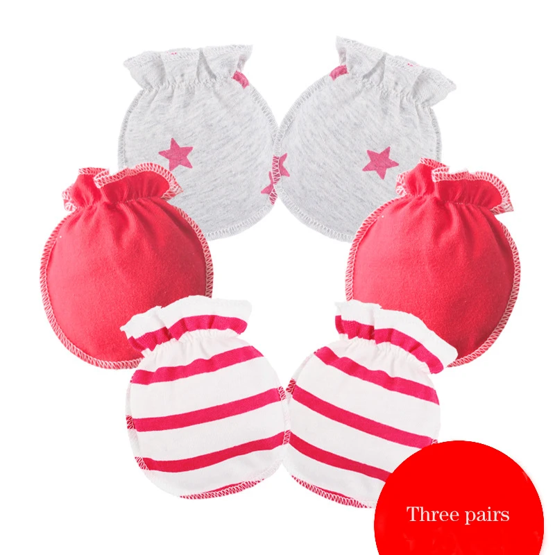 Thin Cotton 0-6 Month Baby Mittens Kids Accessories Newborn Infantil Anti-Grab Glove Foot Cover Glove
