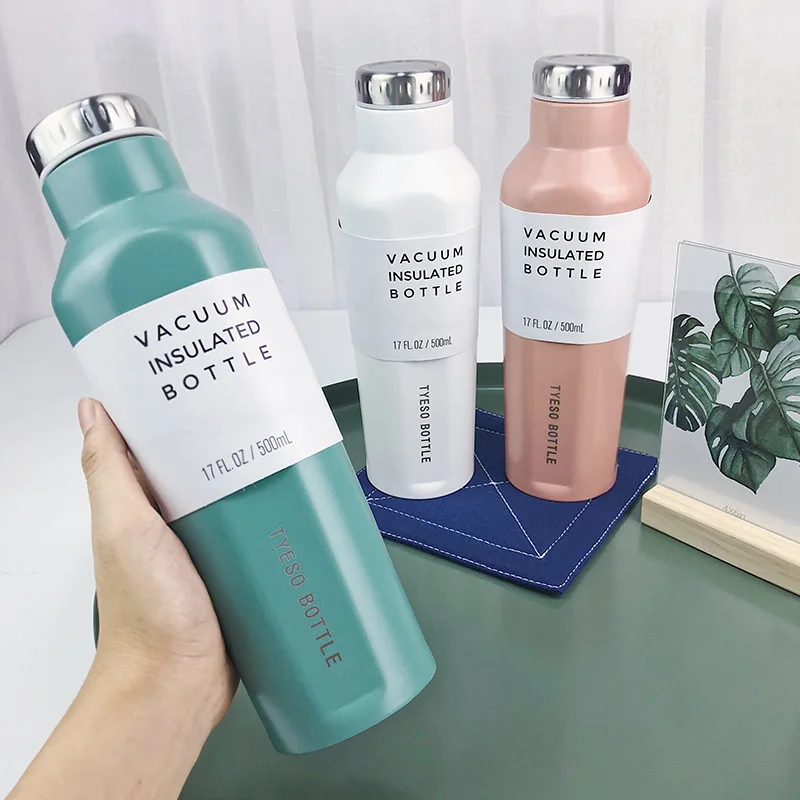 

Thermo Water Bottle Thermal Cold Cup 500ml Stainless Steel Outdoor Exercise Bike Sports Water Bottles Drinking Kettle Thermos