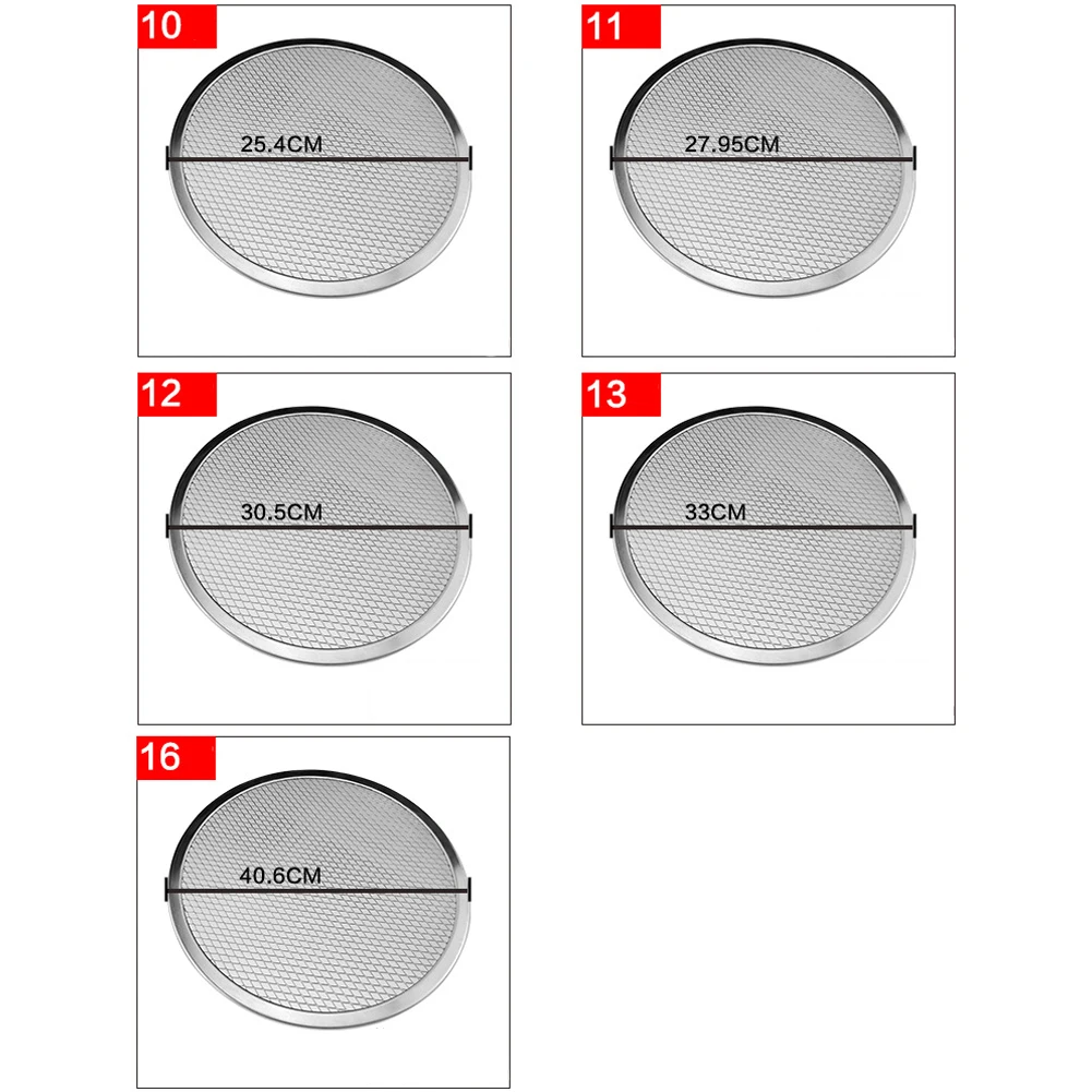 Горячительных напитков, 6/7/8/9/10/11/12/13/16 дюймов Алюминий утолщаются с антипригарным покрытием сетка круглый нож для пиццы из сетчатого материала для выпечки лоток Кухня инструмент